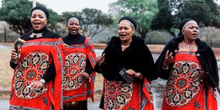 Members of the Zulu Royal House sing and chant